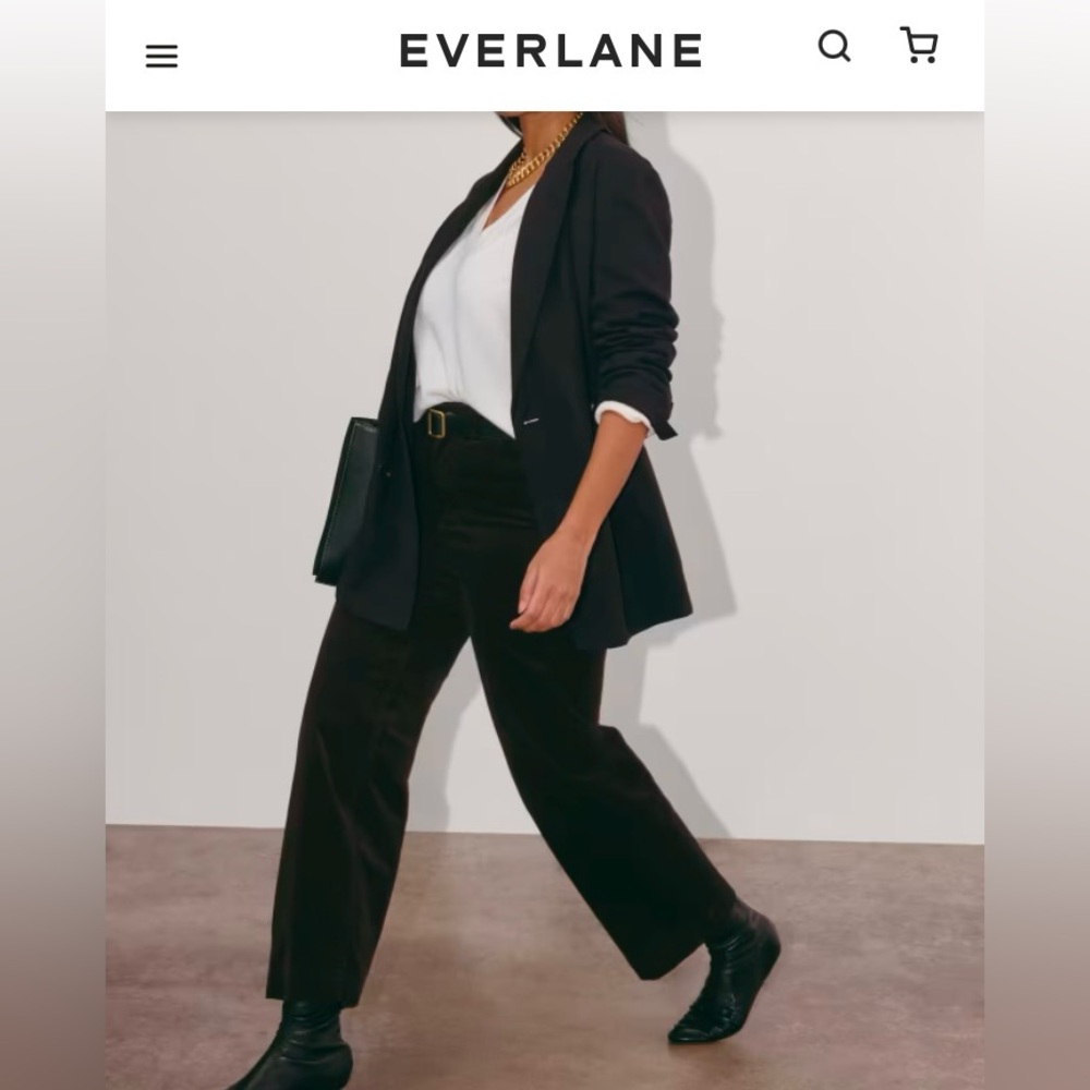 Everlane - the Sailor Pant - Black Corduroy - Wide Leg Pants - NWT